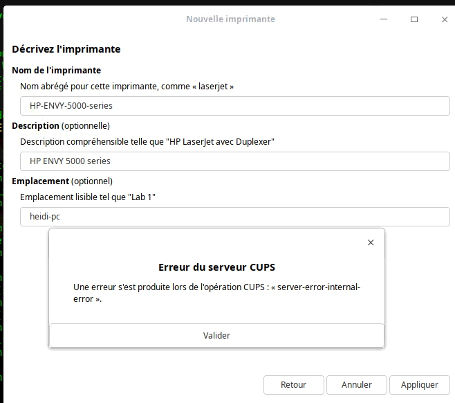 system-config-printer error